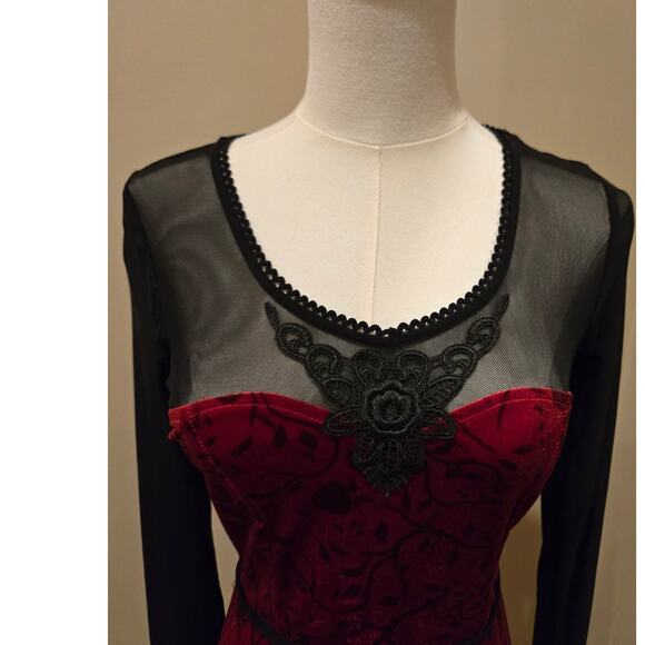 Hot Topic Gothic Once Upon A Time Regina Red Black Dress Short Small - Picture 4 of 12